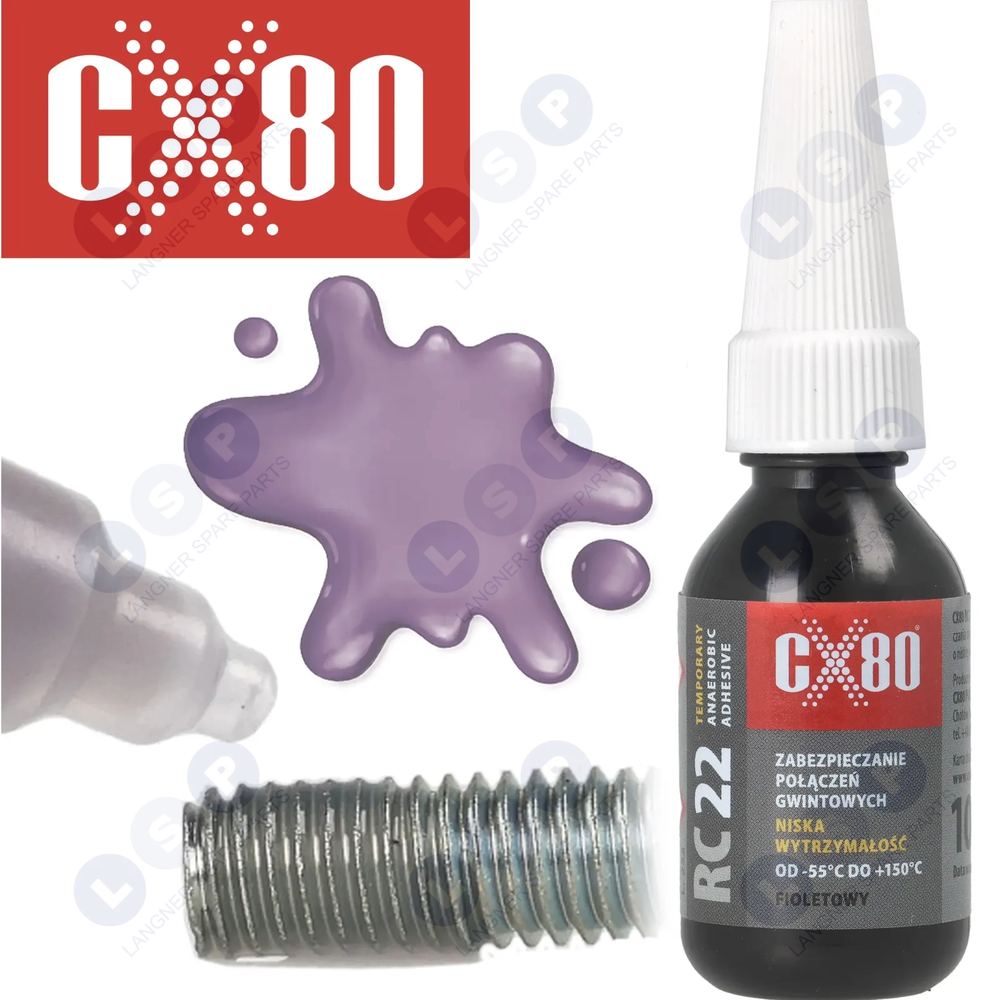 Anaeróbne lepidlo na nite 10ml fialové slabé +150oC CX80 RC22